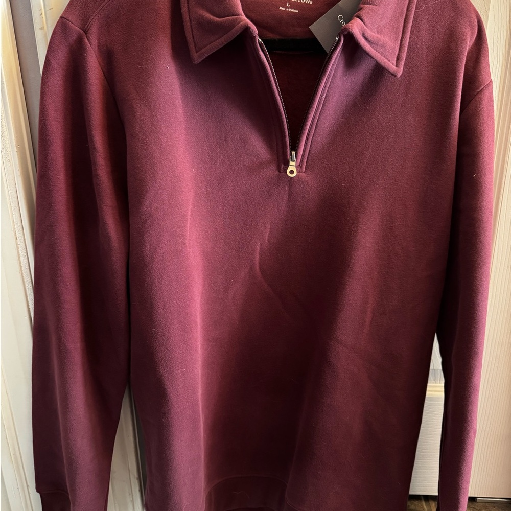 Croft & Barrow Men's Maroon Zip-Up Sweater